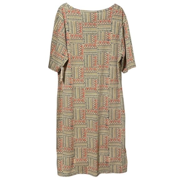 LuLaRoe Julia Boho Tribal Print Bodycon T-Shirt Dress Size 3XL NWT - Picture 2 of 6